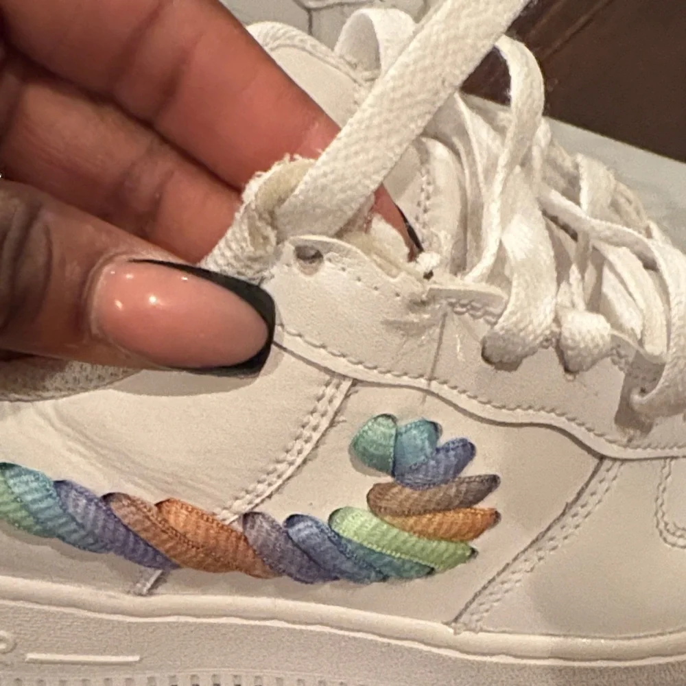 Nike Kids White Sneakers with Colorful Detail